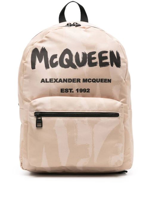 Backpack with graffiti logo print for men. Alexander McQueen | 6464571AAQ19769